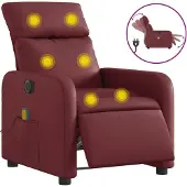 Sonstiges Massagesessel Elektrisch Weinrot Kunstleder