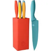 MasterChef Messerblock mit Messer, Messerset mit Block, 6-teilig, Farbig