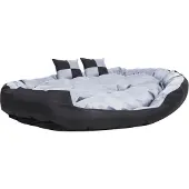 Syfax Hundekissen Wendbar und Waschbar Grau und Schwarz 150x120x25 cm