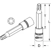 Ks Tools 1/2" CHROMEplus Bit-Stecknuss Torx lang T80 - 918.5308