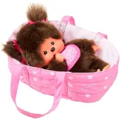 Monchhichi Plüschfigur Girl mit Cot 20cm