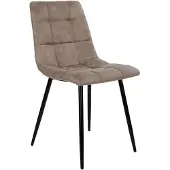 Ebuy24 Midde Esszimmerstuhl in hellbraun mit schwarzen Beinen.