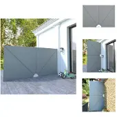 vidaXL Faltbarer Terrassen-Seitenfächer Grau 400×200 cm - Sonnenschirme & Sonnenschutze