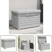 The Living Store Outdoor-Kissenbox Grau 73x50,5x46,5 cm Polypropylen