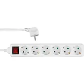 REV Tischsteckdose 6-fach 1,4 m mit Schalter weiss