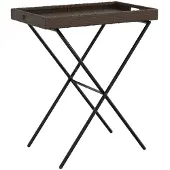 Syfax Tabletttisch Klappbar Braun 65x40x75 cm Poly Rattan