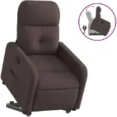 Syfax Relaxsessel mit Aufstehhilfe Dunkelbraun Stoff