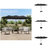 vidaXL Doppelsonnenschirm Anthrazit 449x245 cm - Sonnenschirme & Sonnenschutze