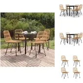 vidaXL 5-tlg. Garten-Essgruppe Poly Rattan - Gartenmöbel-Sets