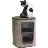 Nobby Kratztonne Capta braun-leinenoptik, Maße: 38 x 38 x 50 cm