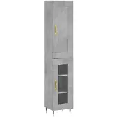Syfax Highboard Betongrau 34,5x34x180 cm Holzwerkstoff