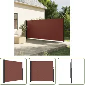 The Living Store Seitenmarkise Ausziehbar Braun 180x600 cm