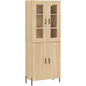 Syfax Highboard Sonoma-Eiche 69,5x34x180 cm Holzwerkstoff