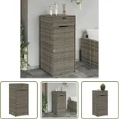 The Living Store Gartenschrank Grau 55x55x111 cm Poly Rattan