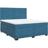 Syfax Boxspringbett mit Matratze Blau 180x200 cm Samt