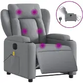 Syfax Massagesessel Elektrisch Hellgrau Stoff