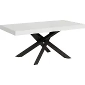 Itamoby Ausziehbarer Tisch 90x180/440 cm, Gestell Volantis, Esche weiß, Anthrazit