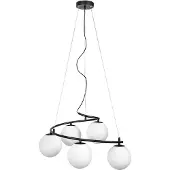 Rabalux 3470 Pendelleuchte 5 Spots Aslan, E14, schwarz-weiß, Kugel-rund, Industriell, ø560mm