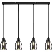 Rabalux 72184 Pendelleuchte 4 Spots Ilmari, E27, schwarz-grau, rund, Modern, ø100mm