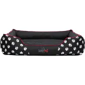 HOBBYDOG Prestige dog bed - Black with XXL paws
