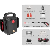 OEM Elektrischer Hochdruckreiniger, 3500W, kabelloses Design, 2 Batterien Set