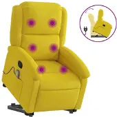 Syfax Massagesessel mit Aufstehhilfe Gelb Samt
