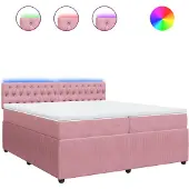 Syfax Boxspringbett mit Matratze Rosa 200x200 cm Samt