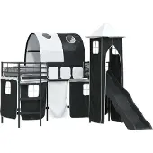 Syfax Kinder Etagenbett Gestell Schwarz 100 x 190 cm Metall