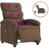 Syfax Massagesessel Elektrisch Braun Stoff