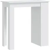 Syfax Bartisch mit Ablagefläche Weiß 102x50x103,5 cm Holzwerkstoff