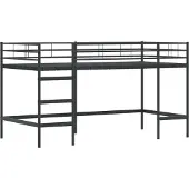 Syfax Kinderloftbett Schwarz 107 x 200 cm Stahl