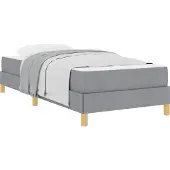 Syfax Boxspringbett mit Matratze Hellgrau 90 x 200 cm Stoff