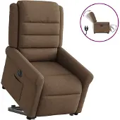 Syfax Relaxsessel mit Aufstehhilfe Elektrisch Braun Stoff