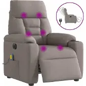Syfax Massagesessel Elektrisch Taupe Stoff