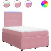 Syfax Boxspringbett mit Matratze Rosa 120x200 cm Samt
