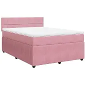 Syfax Boxspringbett mit Matratze Rosa 140x200 cm Samt