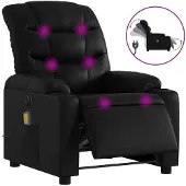 Syfax Massagesessel Elektrisch Schwarz Kunstleder