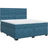 Syfax Boxspringbett mit Matratze Blau 180x200 cm Samt
