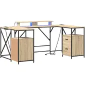 Syfax Schreibtisch Sonoma-Eiche Holzwerkstoff 182 x 101 x 87,5 cm