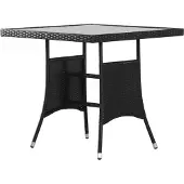 Syfax Gartentisch Schwarz 80 x 80 x 74 cm Poly Rattan