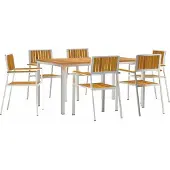 Syfax Outdoortisch-Set 7 stk. 150 x 90 x 75 cm