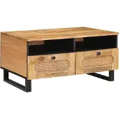 Syfax Couchtisch Artisan-Eiche 80 x 54 x 40 cm Massivholz Mango