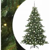 Syfax Künstlicher klappbarer Weihnachtsbaum Grün 180 cm PVC und Stahl