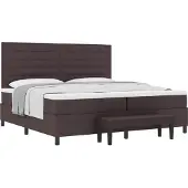 Syfax Boxspringbett mit Matratze Dunkelbraun 200 x 200 cm Stoff
