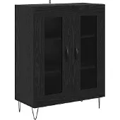 Syfax Sideboard Schwarz Eichen-Optik 69,5 x 34 x 90 cm Holzwerkstoff