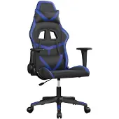 Syfax Gaming-Stuhl mit Massagefunktion Schwarz und Blau Kunstleder