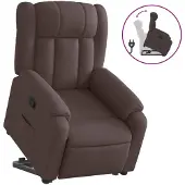 Syfax Relaxsessel mit Aufstehhilfe Dunkelbraun Stoff