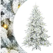 Syfax Künstlicher klappbarer Weihnachtsbaum Weiß 210 cm PVC und Stahl