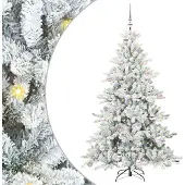Syfax Künstlicher klappbarer Weihnachtsbaum Weiß 180 cm PVC und Stahl