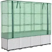 Syfax Hochbeet mit Gewächshaus-Aufsatz Rattan-Optik 160x40x153 cm